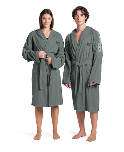 Szlafrok kąpielowy na basen bawełniany unisex kaptur Arena Team Stripe R.L na Arena.pl