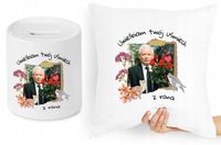 Jarosław Kaczyński Zestaw Poduszka + Skarbonka Z Nadrukiem Ze Zdjęciem