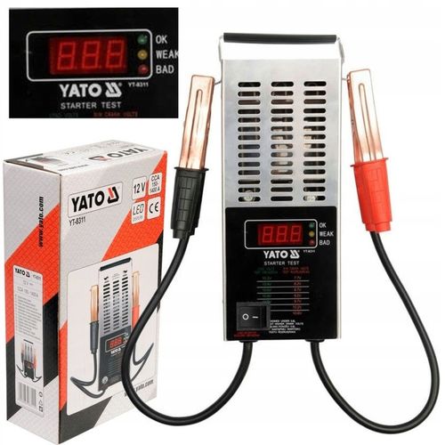 YATO CYFROWY TESTER AKUMULATORÓW MIERNIK NPIĘCIA 12V 150-1400Ah LCD YT-8311 na Arena.pl