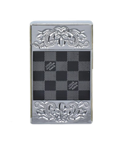 Zapalniczka Prezentowa z Krzesiwem Szachownica z Regulacją Gentelo Srebrna