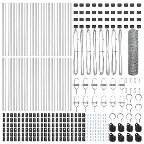Ogrodzenie z słupkami Srebrny 0.6 x 100 m Stal pokryta PCV na Arena.pl