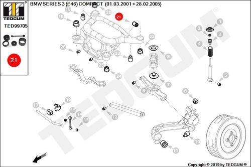 BMW 1 E4 COMPACT ŚCIĄGACZ TULEI BELKI TYLNEJ 01-05 na Arena.pl