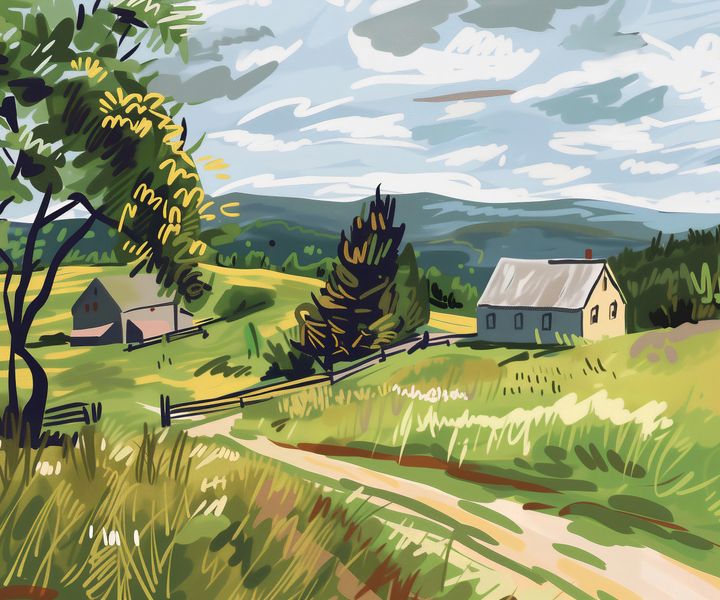 Plakat 60x50cm Bujna Wieś zdjęcie 1