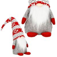 Skrzat 50 cm ozdoba świąteczna, krasnal świąteczny, gnom czerwono-szary