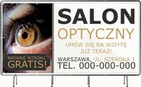 BANER REKLAMOWY 300x150 cm oczkowany projekt w cenie SALON OPTYCZNY