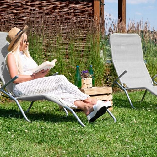 2x LEŻAK OGRODOWY krzesło na plażę FOTEL TURYSTYCZNY składany grawitacyjny na Arena.pl