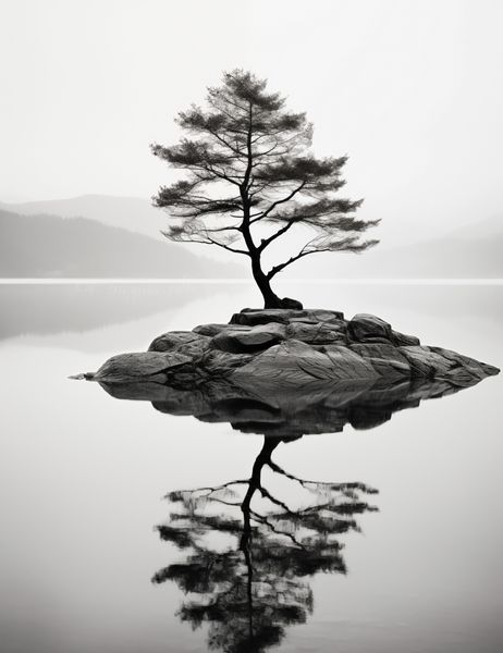 Plakat 50x65cm Samotne Drzewo zdjęcie 1