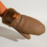 Rękawiczki damskie skórzane z jednym palcem L damskie  - długość od nadgarstka 23cm