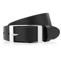 pasek damski skórzany czarny 100 cm ze srebrną klamrą paolo peruzzi