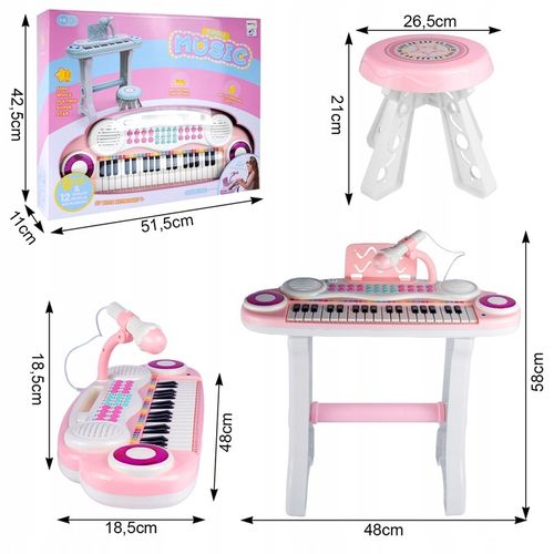 ORGANY ORGANKI KRZESEŁKO PIANINKO MP3 Z MIKROFONEM KEYBOARD USB DLA DZIECI na Arena.pl