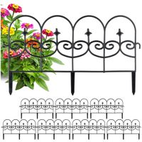 8x Płotek Ogrodowy Czarny Border Palisada Obrzeże Trawnika Grządki 476 cm