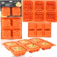 FORMA SILIKONOWA DO CIASTEK MUFFINEK BĄBLE DESERY 3D 18,5x30 CM 6 GNIAZD