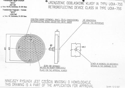Odblask przykręcany żółty okrągły śr. 75mm (27) na Arena.pl