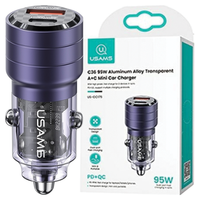 usams ład. sam. c36 usb+usb-c 95wfast charge fioletowy/purple