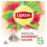 LIPTON HERBATA BIAŁA 20SZT WHITE TEA RASPBERRY PIRAMIDKI