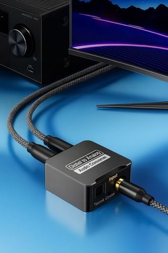 KONWERTER PRZEJŚCIÓWKA DAC ADAPTER OPTYCZNY COAXIAL TOSLINK DO 2x RCA na Arena.pl