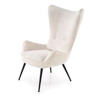 JUKON FOTEL WYPOCZYNKOWY KREMOWY LEKKA FORMA SKANDYNAWSKI WYGODNY REAL FOTO