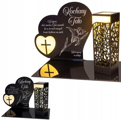 ZNICZ SOLARNY z Grawerem Wieczna Lampka Latarenka LED STATUETKA dla taty na Arena.pl