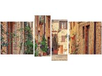 120CM 55 OBRAZ 4 ELEM STARA ALEJKA TOSKANII ŚCIENNY