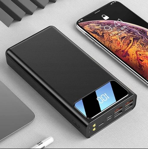DUŻY POWERBANK 30000MAH 4 x USB USB-C Lightning Latarka Wyświetlacz na Arena.pl