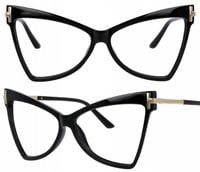 Kocie Okulary Cat zerówki Kobiece retro czarne  O46