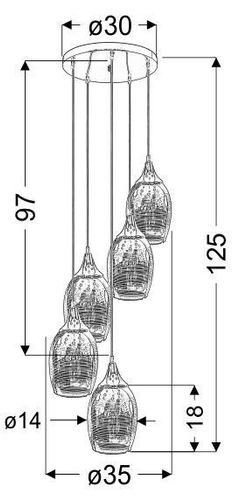 Marina zwis talerz 5x60W E27 chrom na Arena.pl