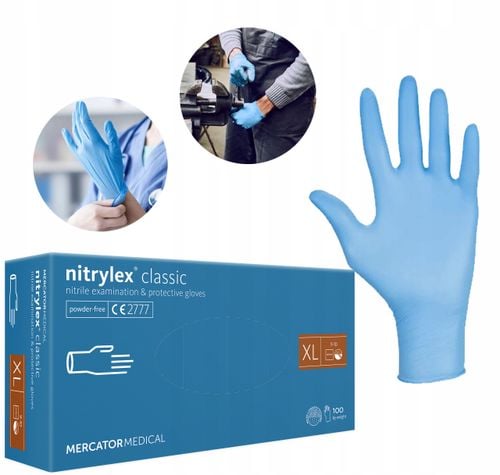 rękawice nitrylowe 100 sztuk / niebieskie / rozmiar: 10 - xl / nitrylex na Arena.pl