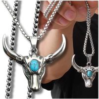 Męski naszyjnik z głową byka stal nierdzewna