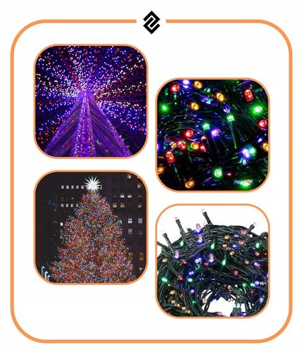 LAMPKI CHOINKOWE 300 LED 20m ZEWNĘTRZNE GRUBE STAŁE ŚWIATŁO MULTIKOLOR na Arena.pl
