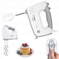 MIKSER RĘCZNY BOSCH BIAŁY MOCNY CICHY 2 KOŃCÓWKI FUNKCJA TURBO 5 PRĘDKOŚCI