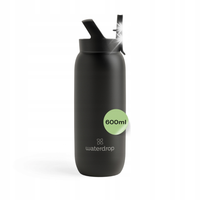 Waterdrop Bidon Butelka Termiczna Uniwersalna 600ml + Zakrętka ze Słomką