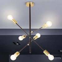 Industrialna LAMPA sufitowa LANNY 2104 Rabalux metalowa OPRAWA pręty molekuły sticks czarne złote