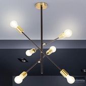 Industrialna LAMPA sufitowa LANNY 2104 Rabalux metalowa OPRAWA pręty sticks czarne złote