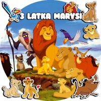 OPŁATEK NA TORT 20CM - KRÓL LEW LION KING + IMIĘ + ! 15CM 18CM