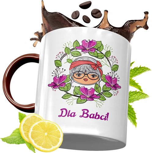 Kubek Bordowy Dla Babci Na Urodziny Prezent Z Nadrukiem Ze Zdjęciem na Arena.pl