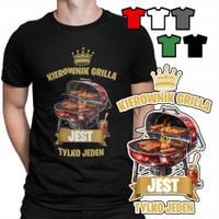KOSZULKA T-SHIRT MĘSKI WZORY WYBÓR - GRILL KRÓL GRILLA BARBECUE - XS
