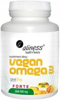 VEGAN OMEGA 3 forte DHA 500mg z ALG Aliness Mikroalgi Trójglicerydy Omega-3