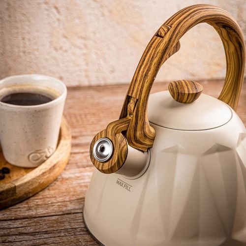 czajnik 2l z gwizdkiem kinghoff kh-1998 beżowy mat na Arena.pl