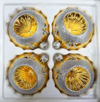 Bombki szklane 10cm reflektor 4 szt Ręcznie zdobione produkt PL (złoty)