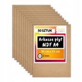 Płyta MDF do cięć laserem 300 x 210 x 3mm A4 x 50