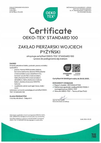 Kołdra puchowa 140x200 2,5kg PUCH I PIERZE RÓŻOWA lub KREMOWA na Arena.pl