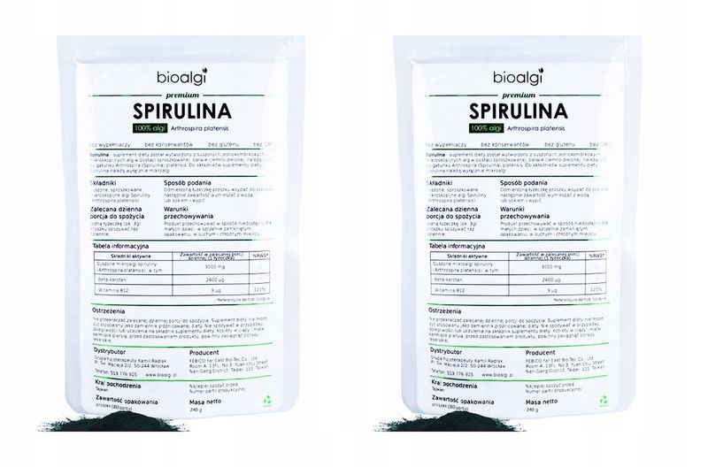 2x Spirulina proszek bioalgi 240g zdjęcie 1