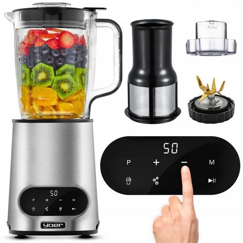 Blender kielichowy Automatyczny Tritan Yoer INOX 2,4L 2200W +Sito do soku na Arena.pl