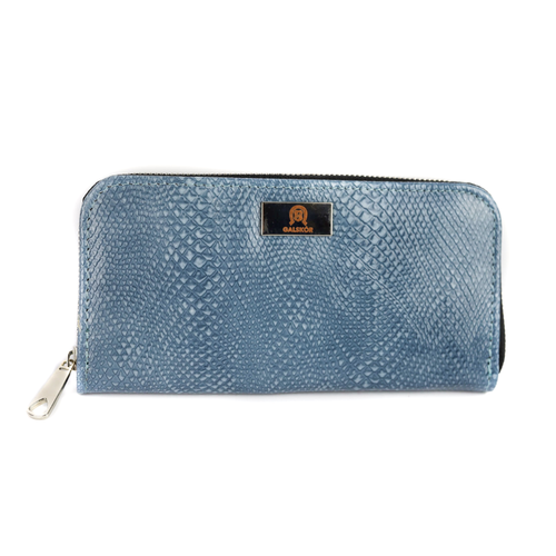 P-02 Portfel skórzany Korona -błękitny J KEMER na Arena.pl