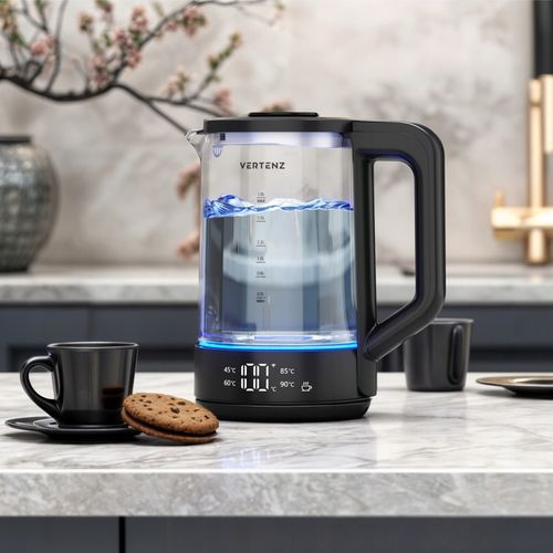 Czajnik Elektryczny LED SMART 2000W Szklany 1,7L Technologia WARM Czarny na Arena.pl