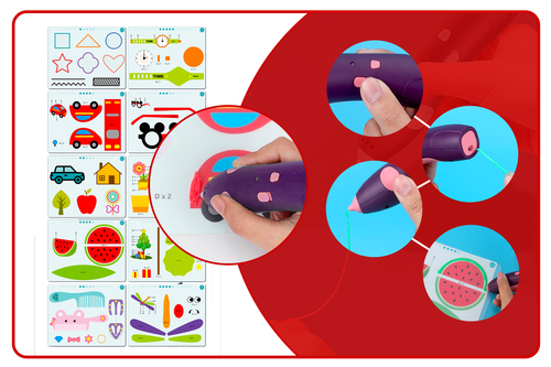 długopis drukarka 3d pen bezpieczny zestaw + wzory fioletowy na Arena.pl