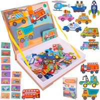 Układanka Magnetyczna Książeczka Puzzle Pojazdy na Magnes 65 Elementów