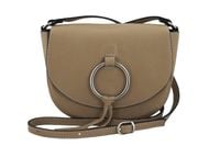 Damska skórzana listonoszka włoska - Beżowa