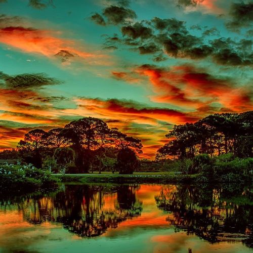 Deco Panel, Chmury nad jeziorem 4 120x80 na Arena.pl