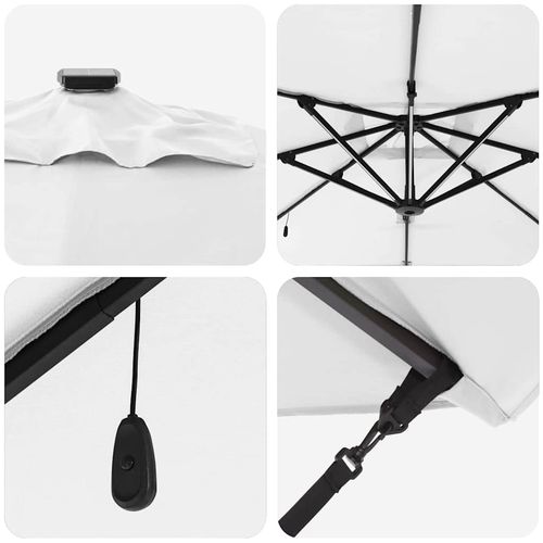 Parasol plażowy piaskowy 286 x 285 x 270 cm Aluminium na Arena.pl